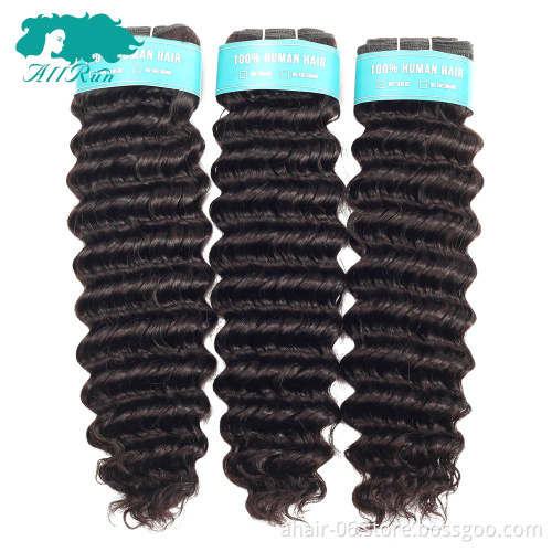 Factory price good quality brazilian remy human hair,raw virgin hair bundles deep wave with lace frontals
